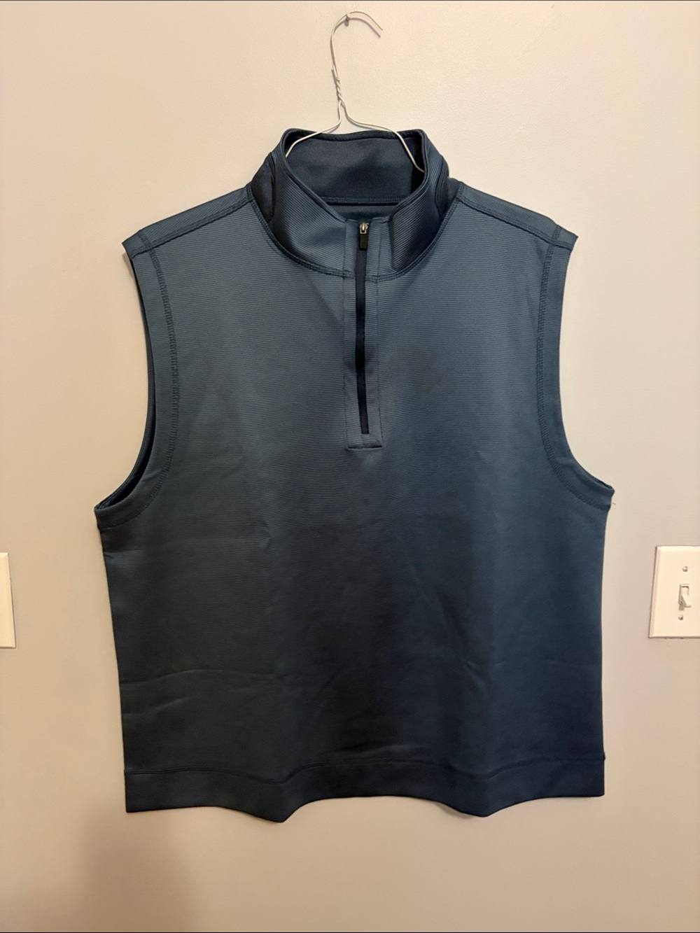 Hickey Freeman Navy Sleeveless Quarter-Zip Vest
